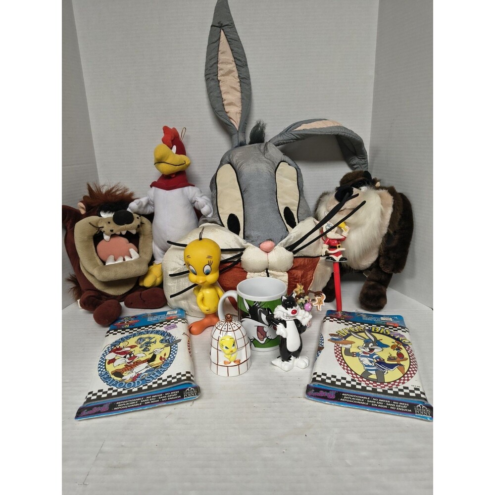 Lot Of Vintage Looney Tunes Plush And More- Mug,  Wall Decor, Ornament 1990s
